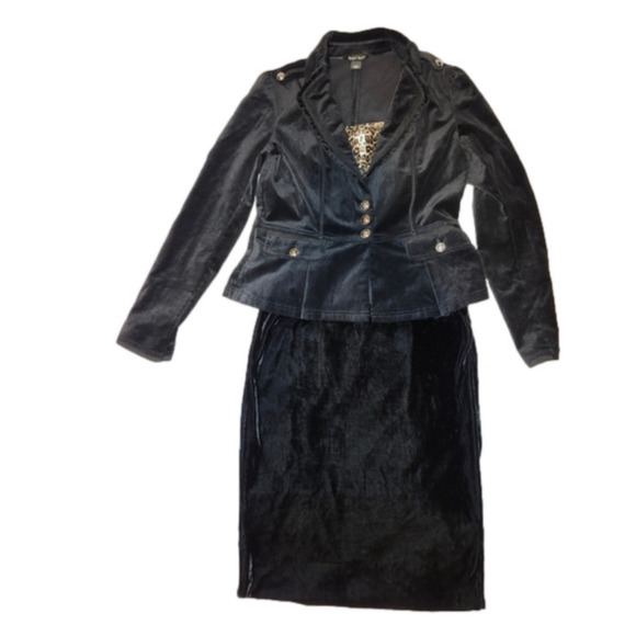 White house black market black velvetine  stretch blazer in sz 8 - Picture 9 of 12